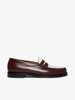 Outlet G.H.BASS Weejuns Larson Penny Loafers Leather Wine & White