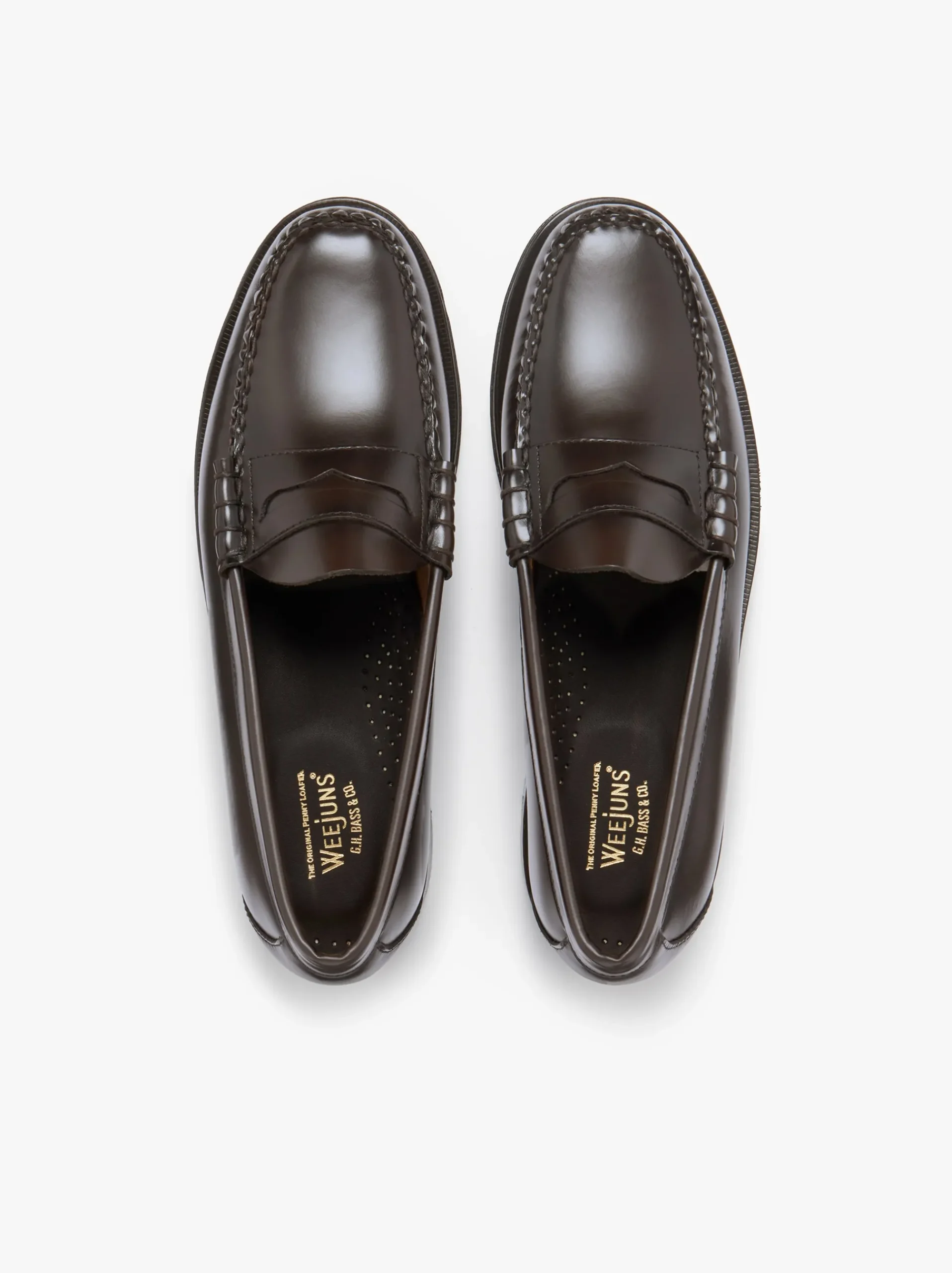 New G.H.BASS Weejuns Larson Penny Loafers Leather Chocolate