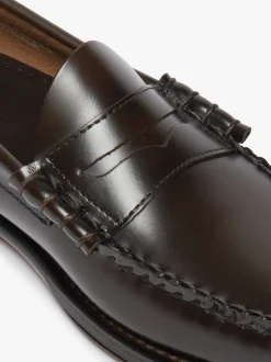 New G.H.BASS Weejuns Larson Penny Loafers Leather Chocolate