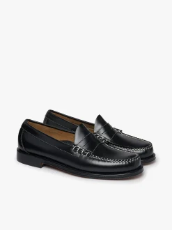 Best G.H.BASS Weejuns Larson Penny Loafers Contrast Stitch Leather Black