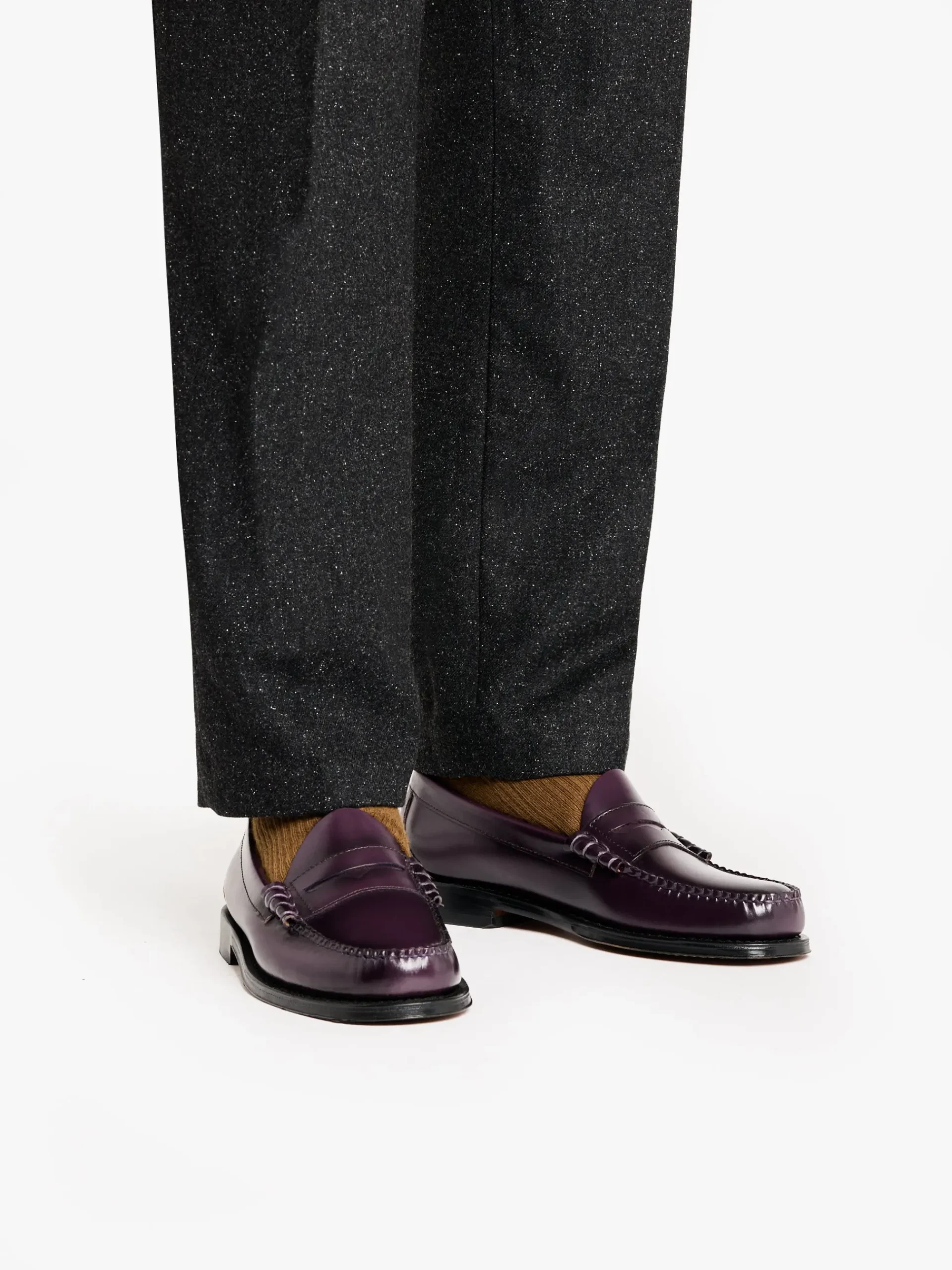 Outlet G.H.BASS Weejuns Larson Penny Loafers leather Plum