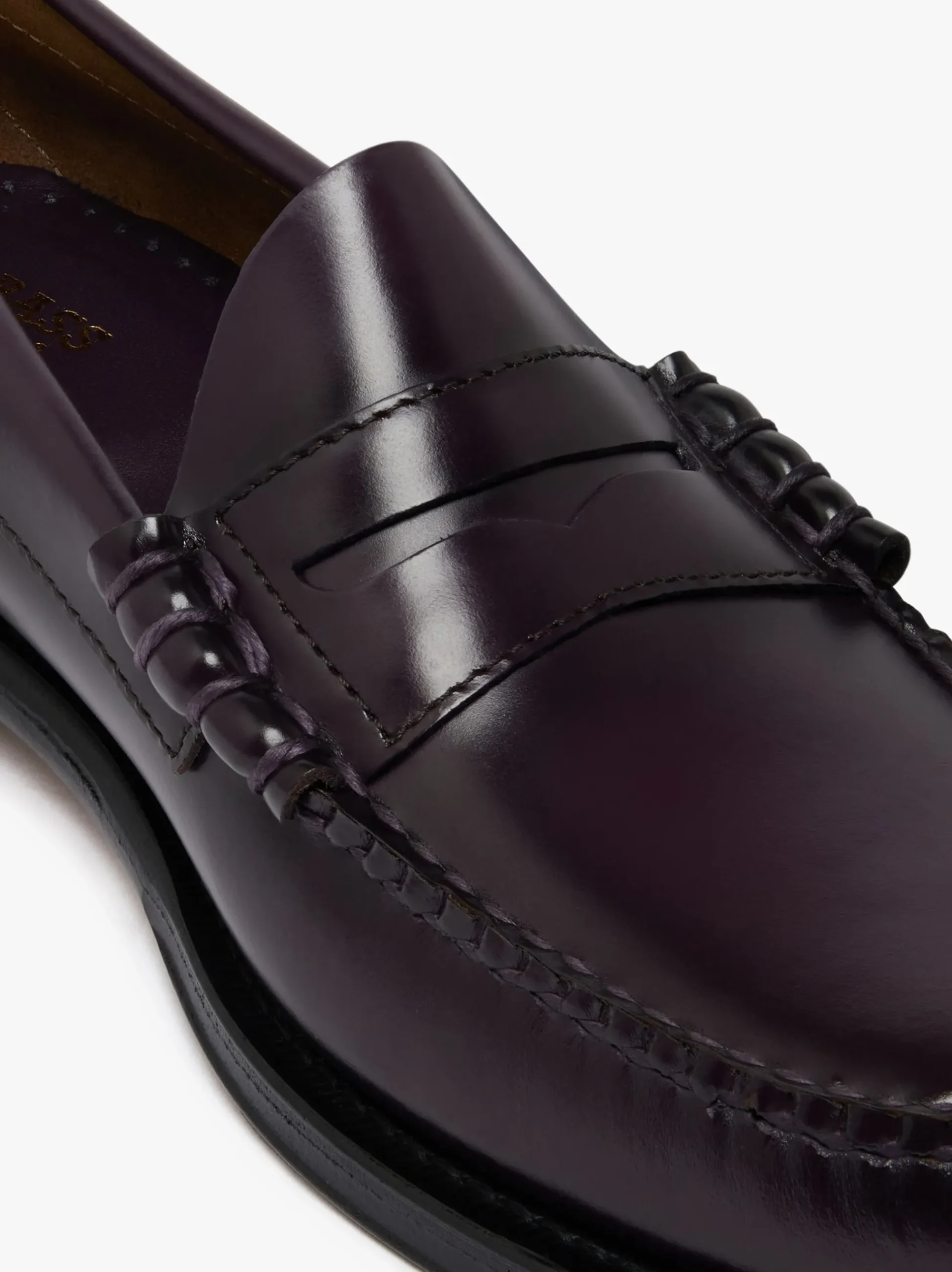 Outlet G.H.BASS Weejuns Larson Penny Loafers leather Plum