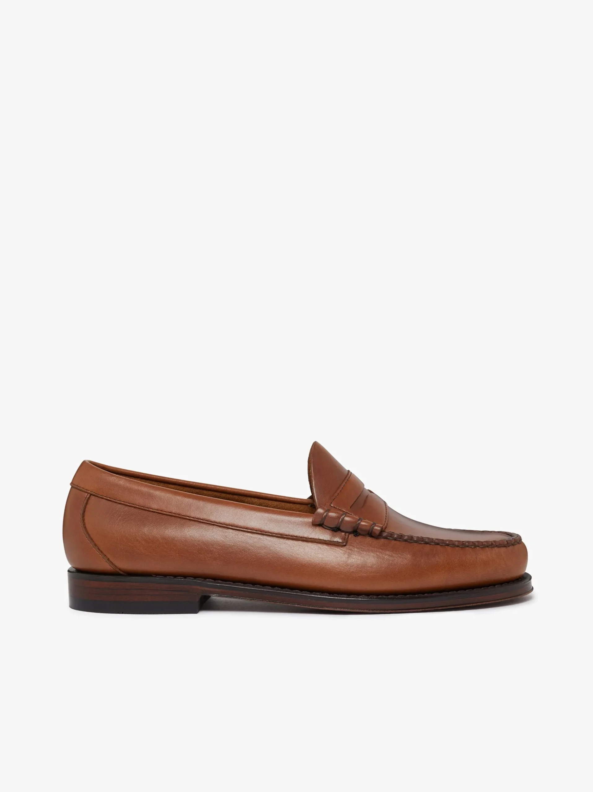 Outlet G.H.BASS Weejuns Larson Penny Loafers Tan pull up leather Wine