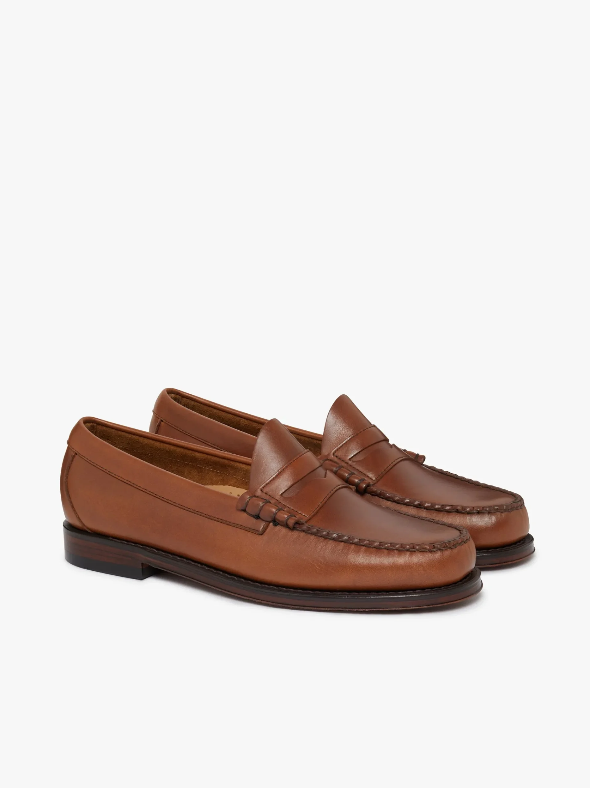 Outlet G.H.BASS Weejuns Larson Penny Loafers Tan pull up leather Wine