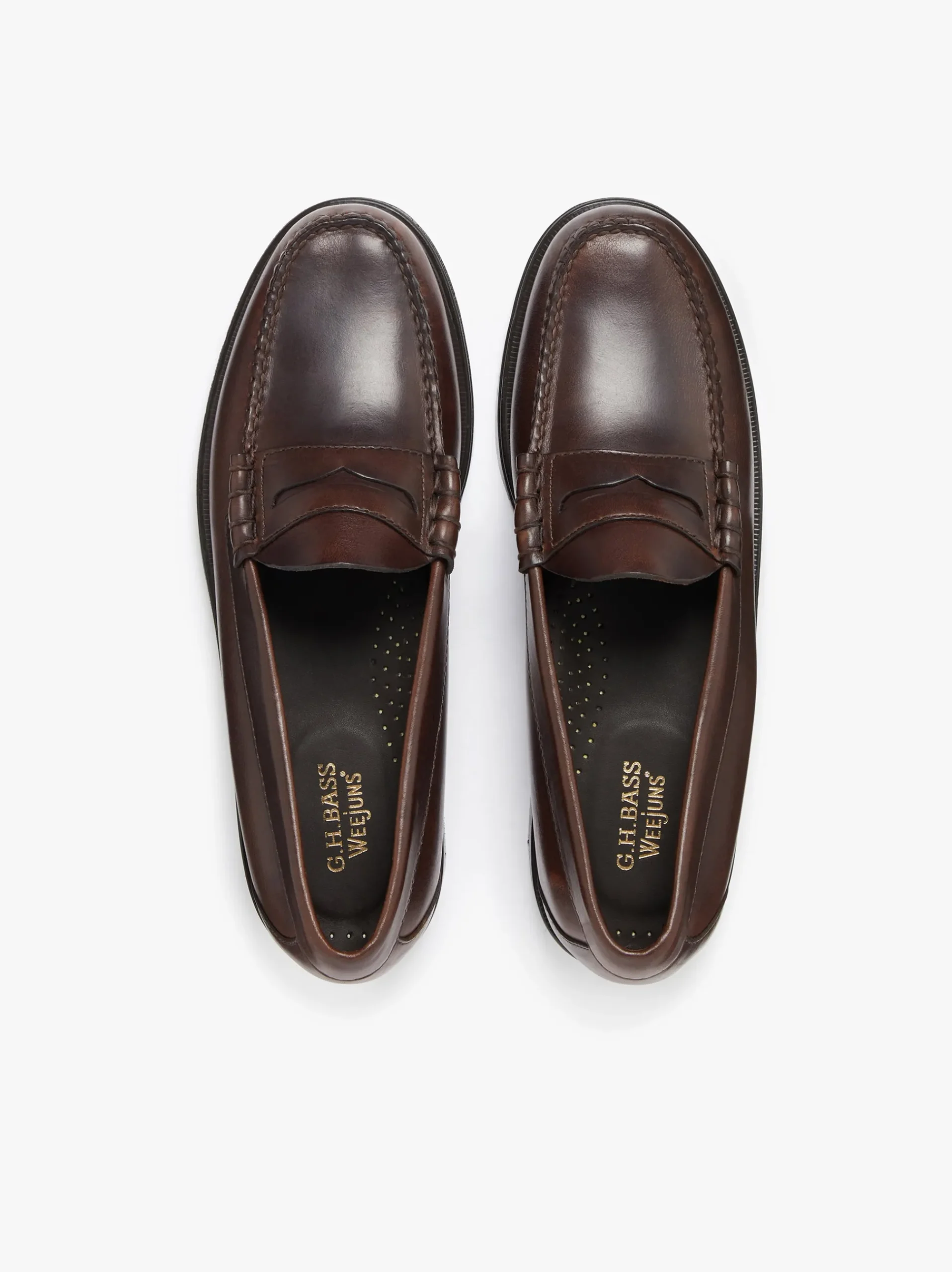 Best G.H.BASS Weejuns Larson Penny Loafers Chocolate Pull Up Leather