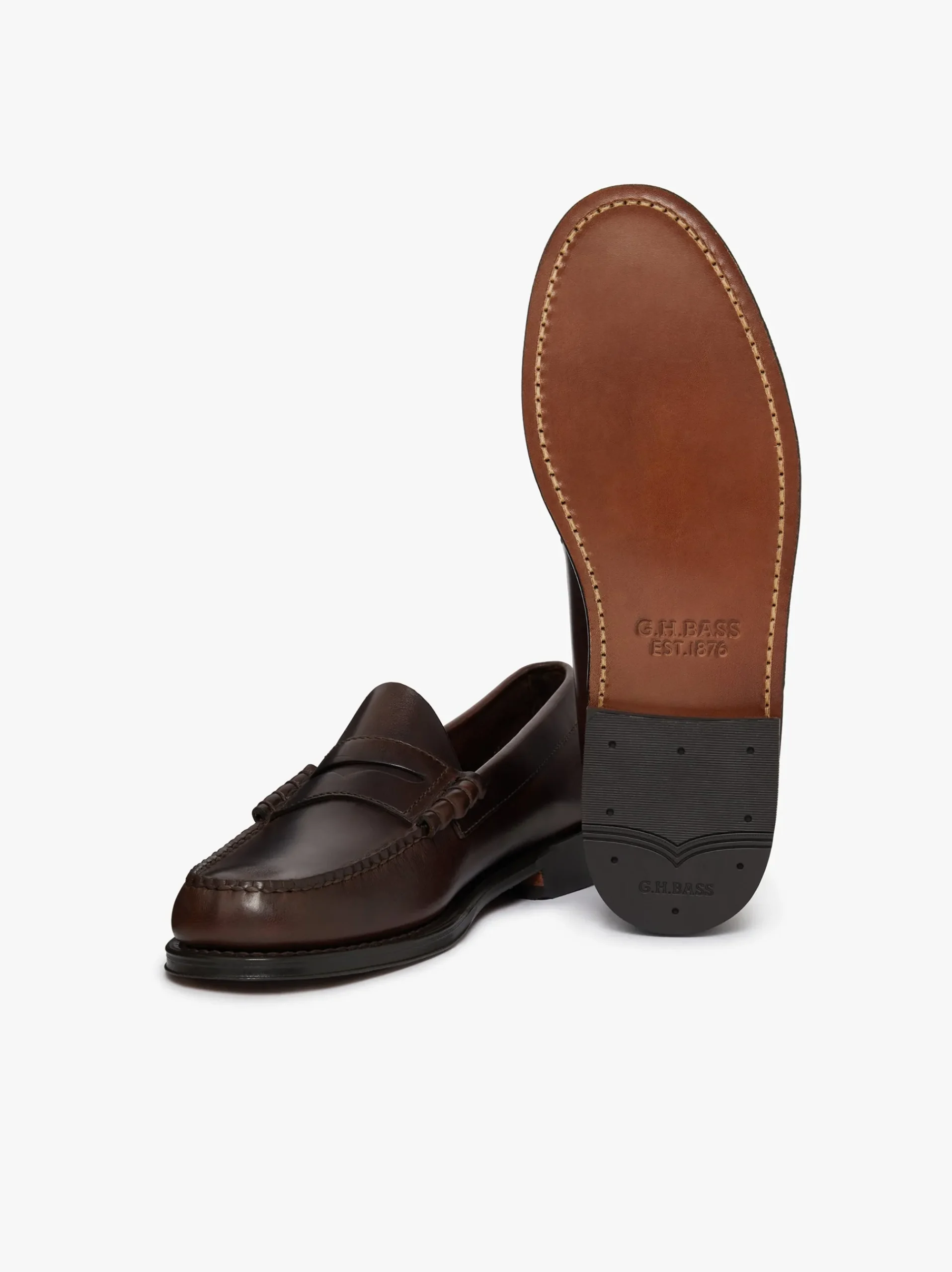 Best G.H.BASS Weejuns Larson Penny Loafers Chocolate Pull Up Leather
