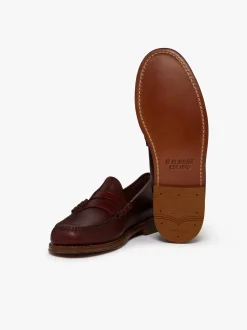 Clearance G.H.BASS Weejuns Larson Penny Loafers pull up leather Wine