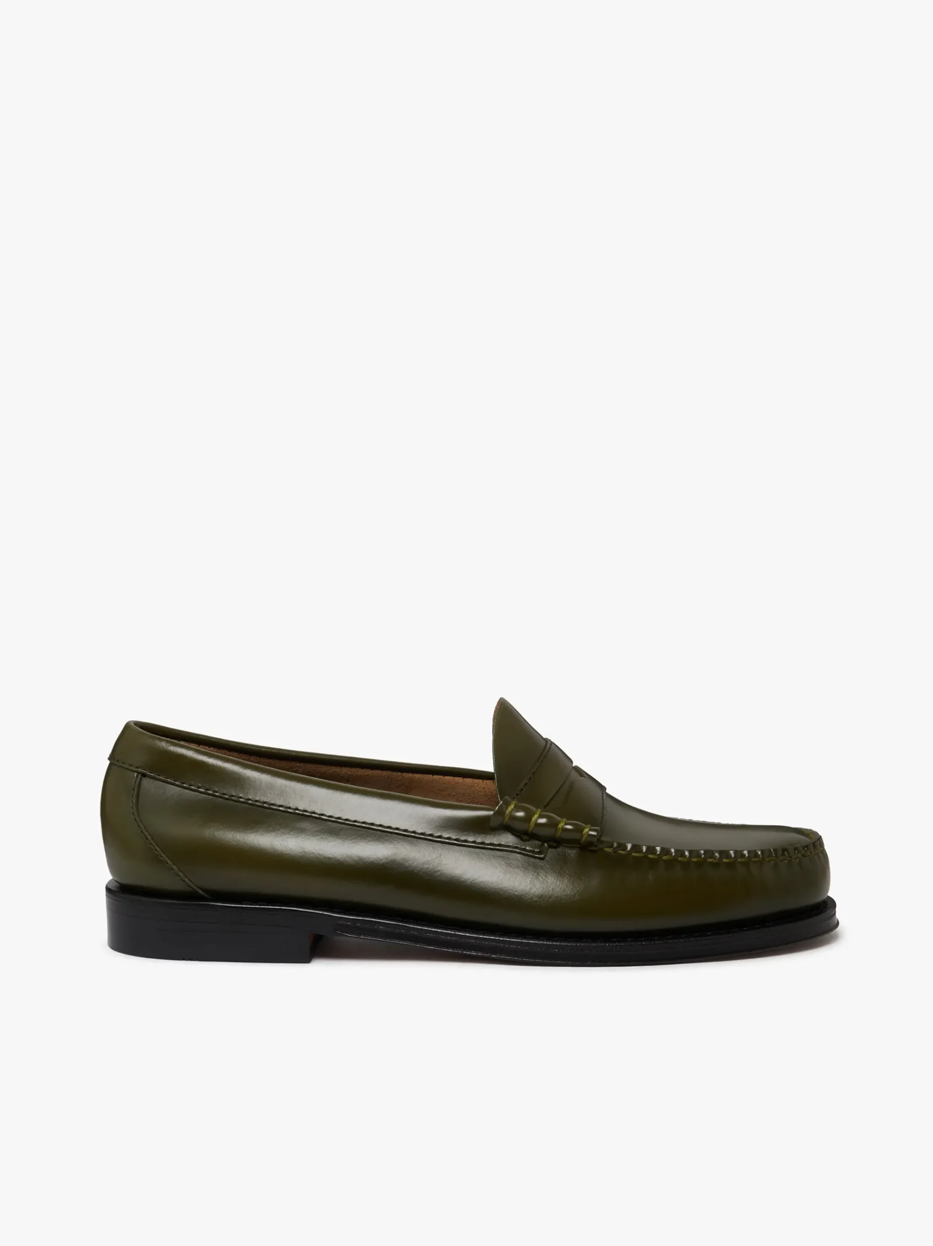 G.H.BASS Weejuns Larson Penny Loafers green leather Olive