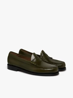 G.H.BASS Weejuns Larson Penny Loafers green leather Olive