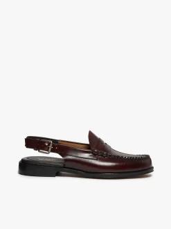 Hot G.H.BASS Weejuns Larson Penny Slingback Loafers Wine