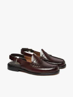 Hot G.H.BASS Weejuns Larson Penny Slingback Loafers Wine