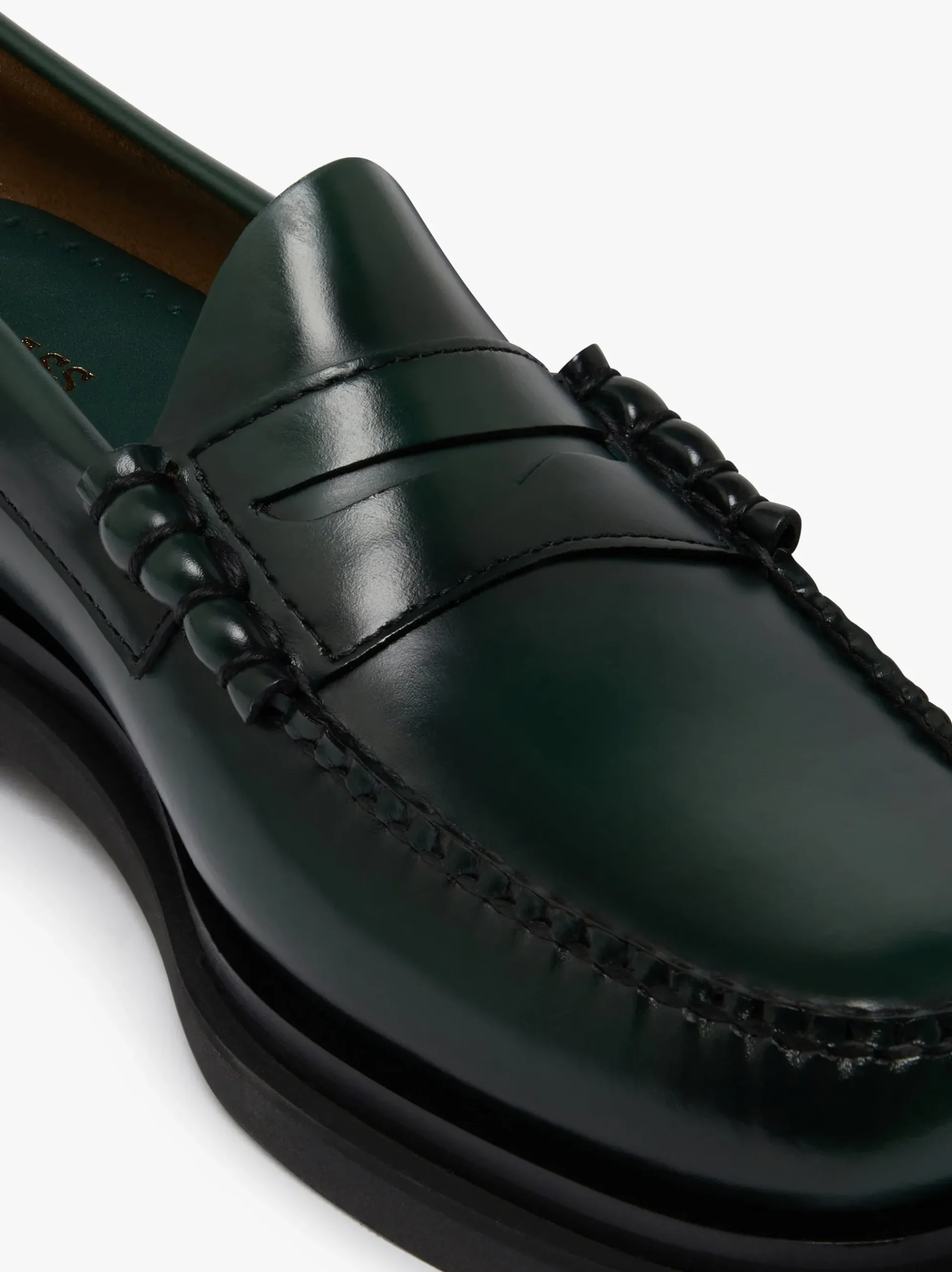 New G.H.BASS Weejuns Larson Step Penny Loafers Dark green leather