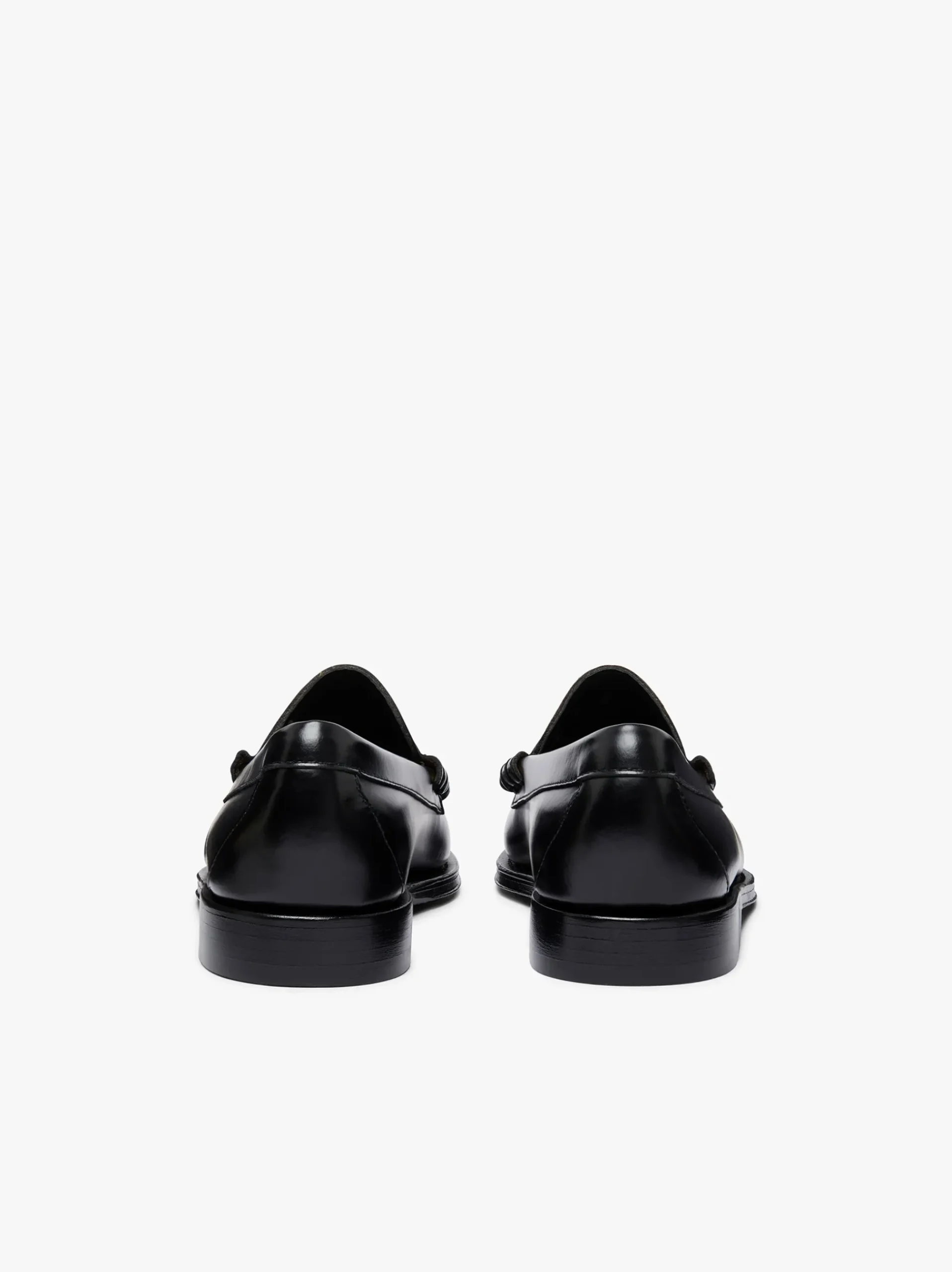 G.H.BASS Weejuns Larson Weave Loafers Black Leather Black with White Check