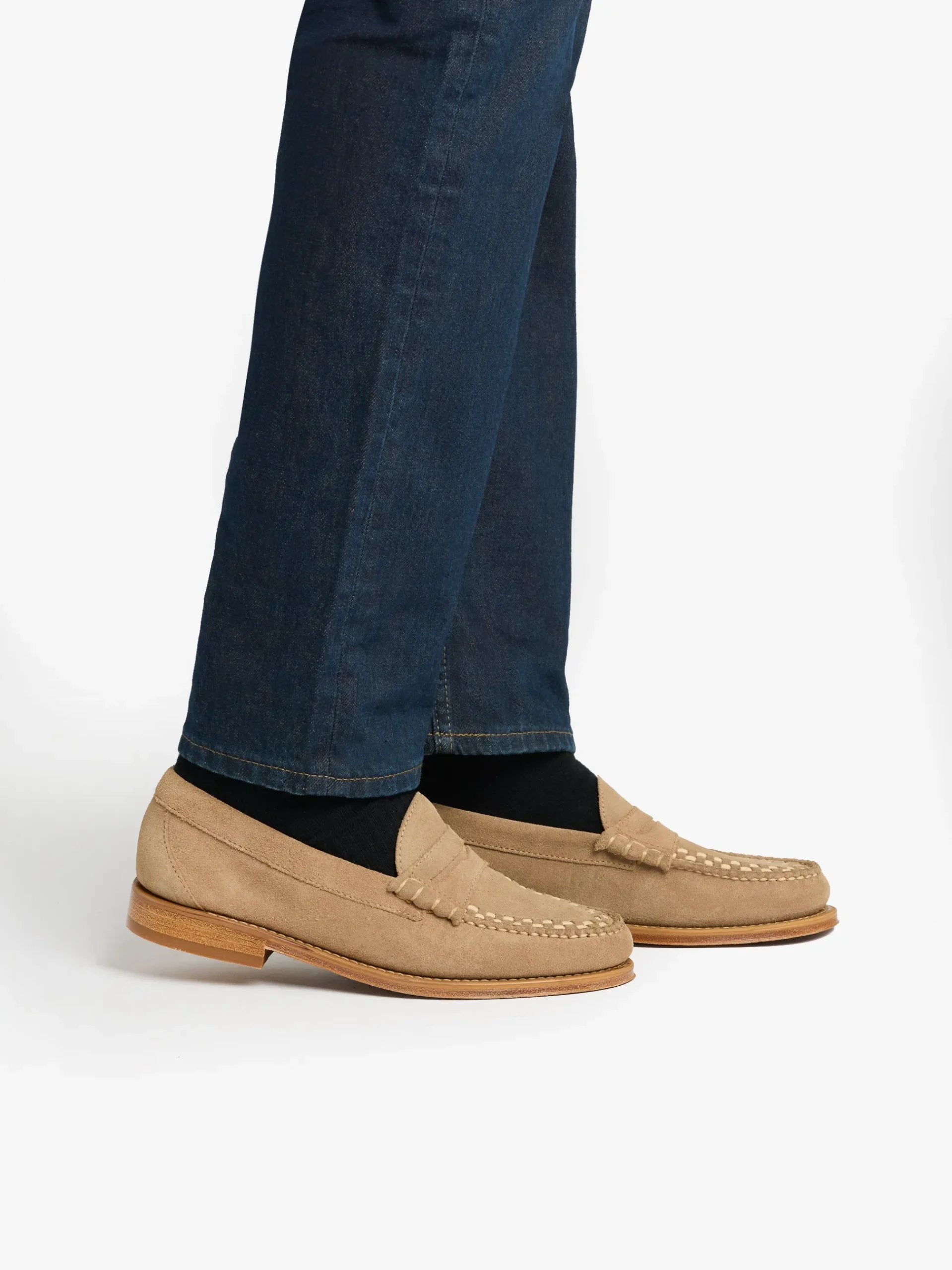 Sale G.H.BASS Weejuns Larson Weave Loafers Suede Earth