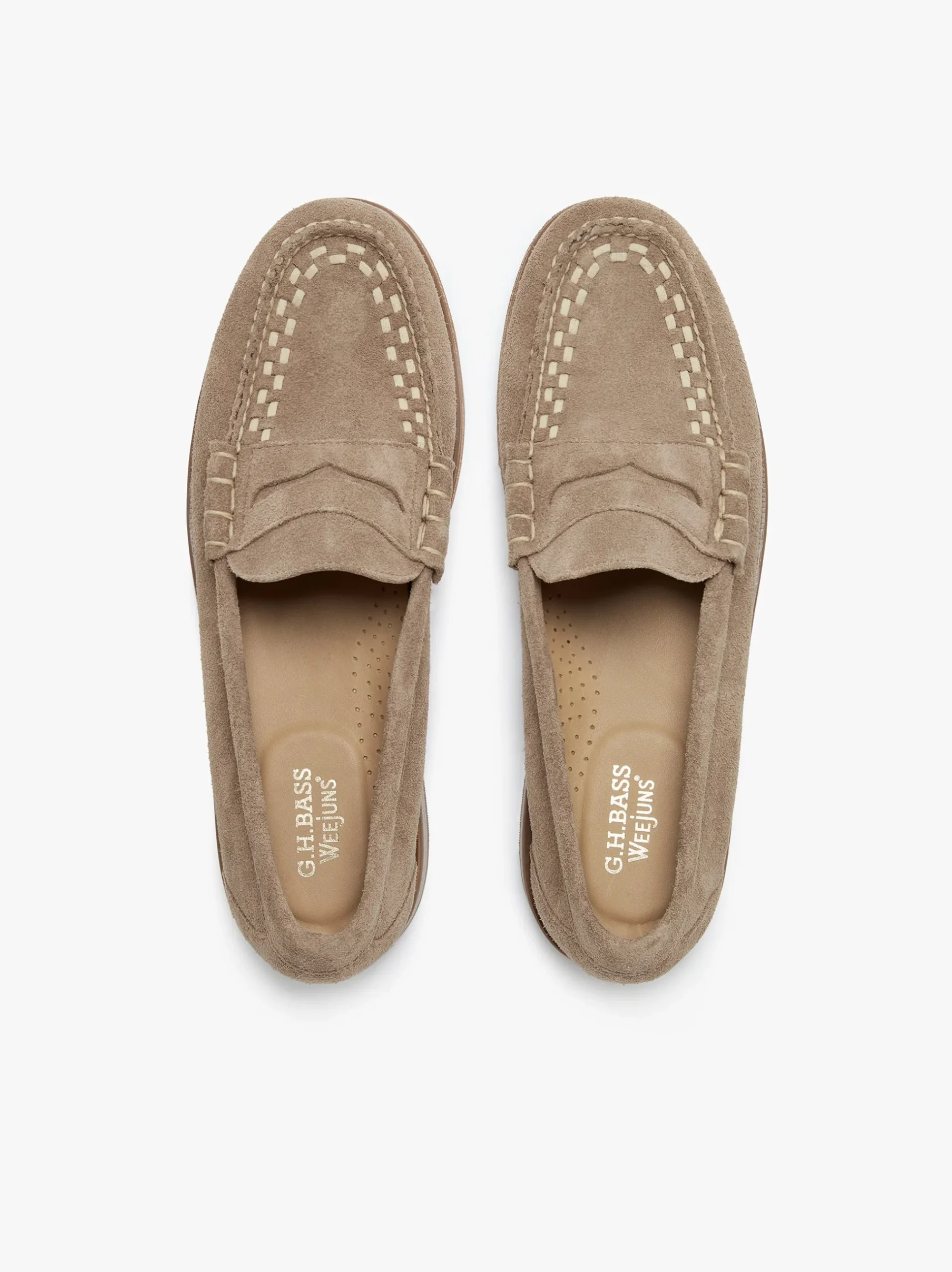 Sale G.H.BASS Weejuns Larson Weave Loafers Suede Earth