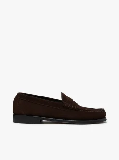 G.H.BASS Weejuns Larson Weave Loafers Suede Chocolate