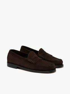 G.H.BASS Weejuns Larson Weave Loafers Suede Chocolate