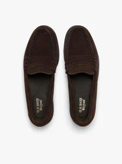 G.H.BASS Weejuns Larson Weave Loafers Suede Chocolate