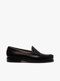 Sale G.H.BASS Weejuns Larson Weave Loafers leather Chocolate