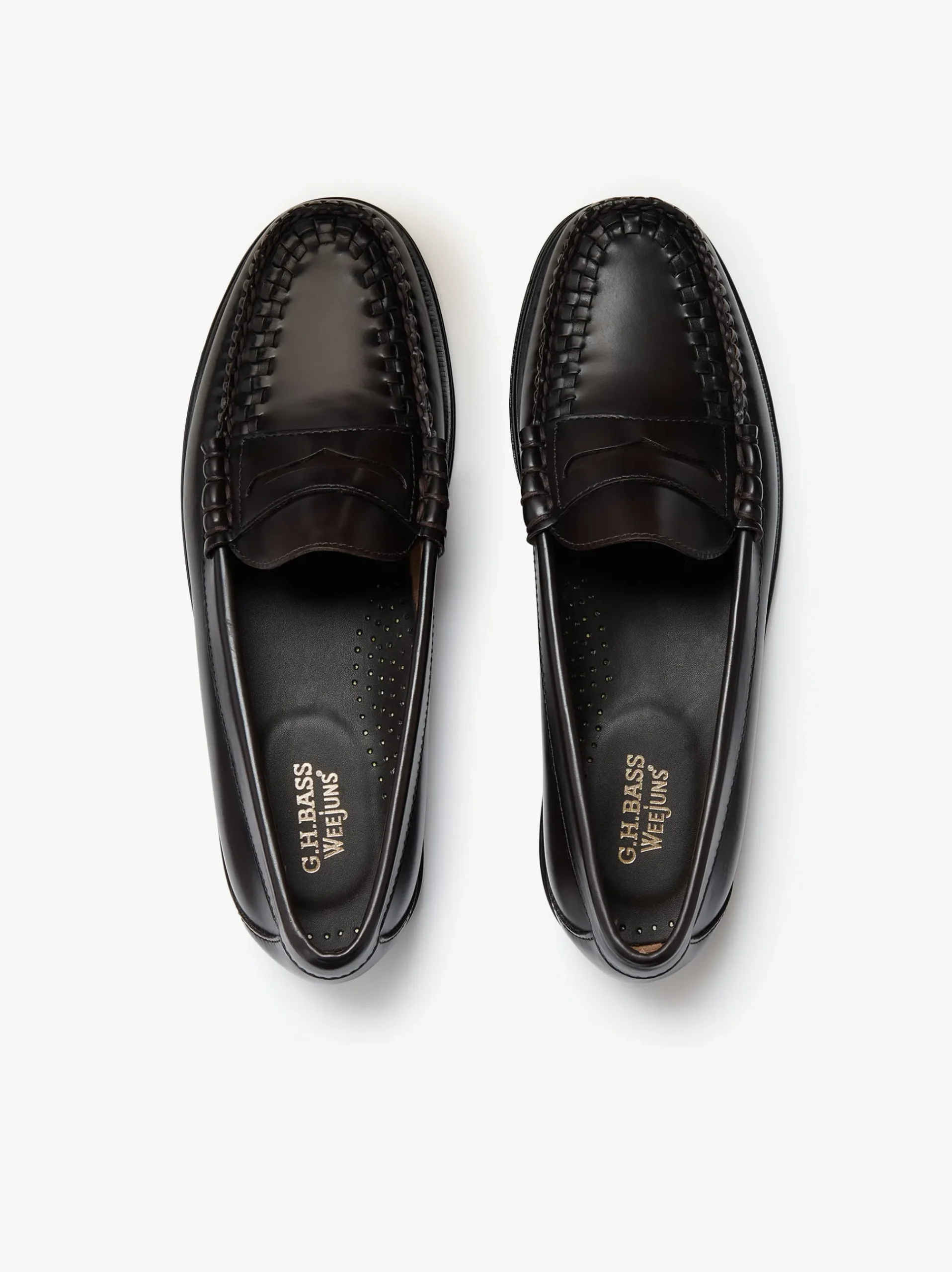 Sale G.H.BASS Weejuns Larson Weave Loafers leather Chocolate