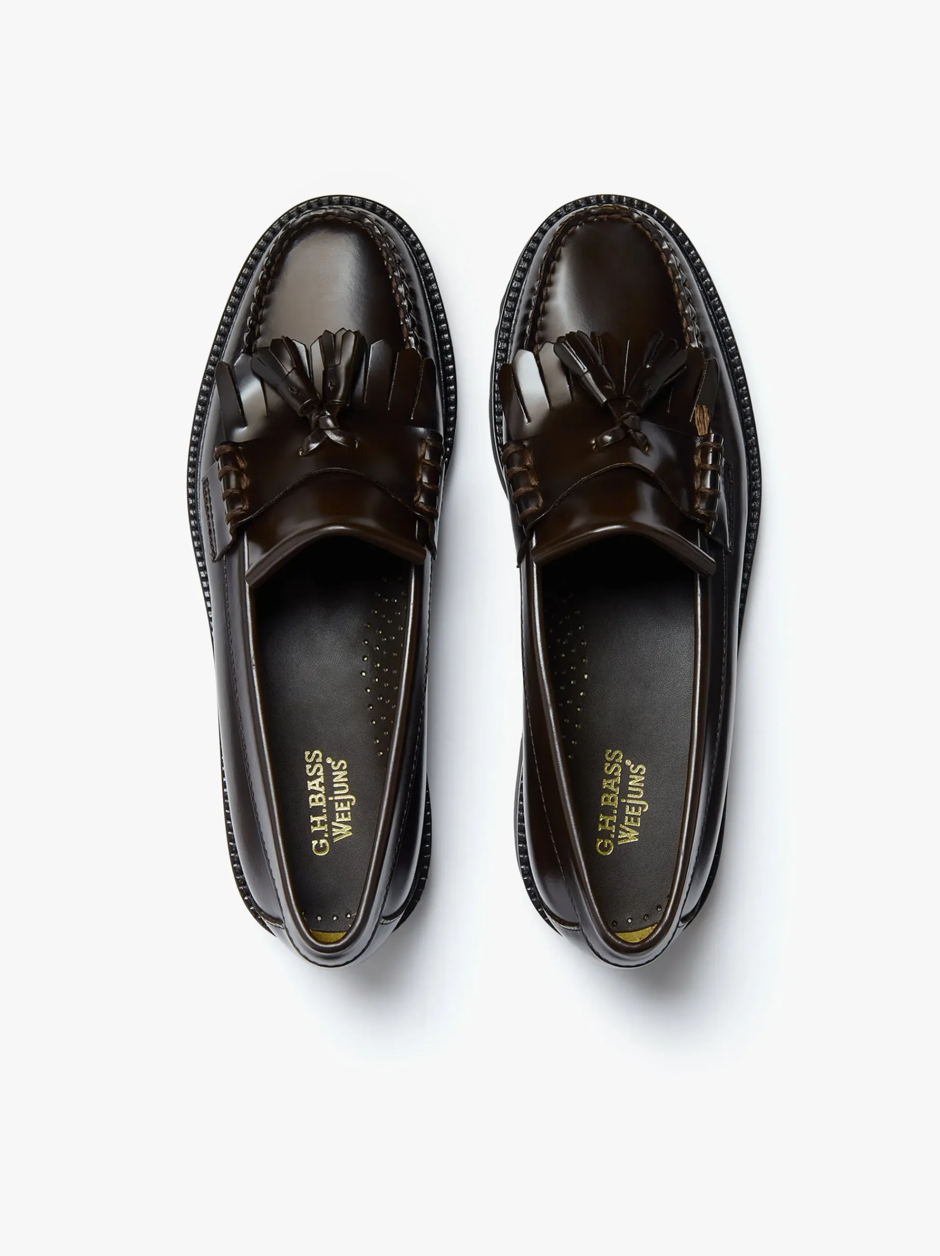 G.H.BASS Weejuns Layton II Kiltie Lug Loafers leather Chocolate