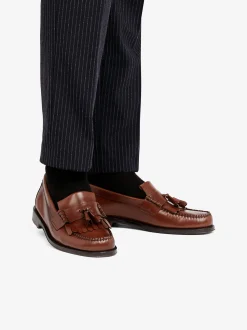 New G.H.BASS Weejuns Layton Kiltie Loafers Leather Brown