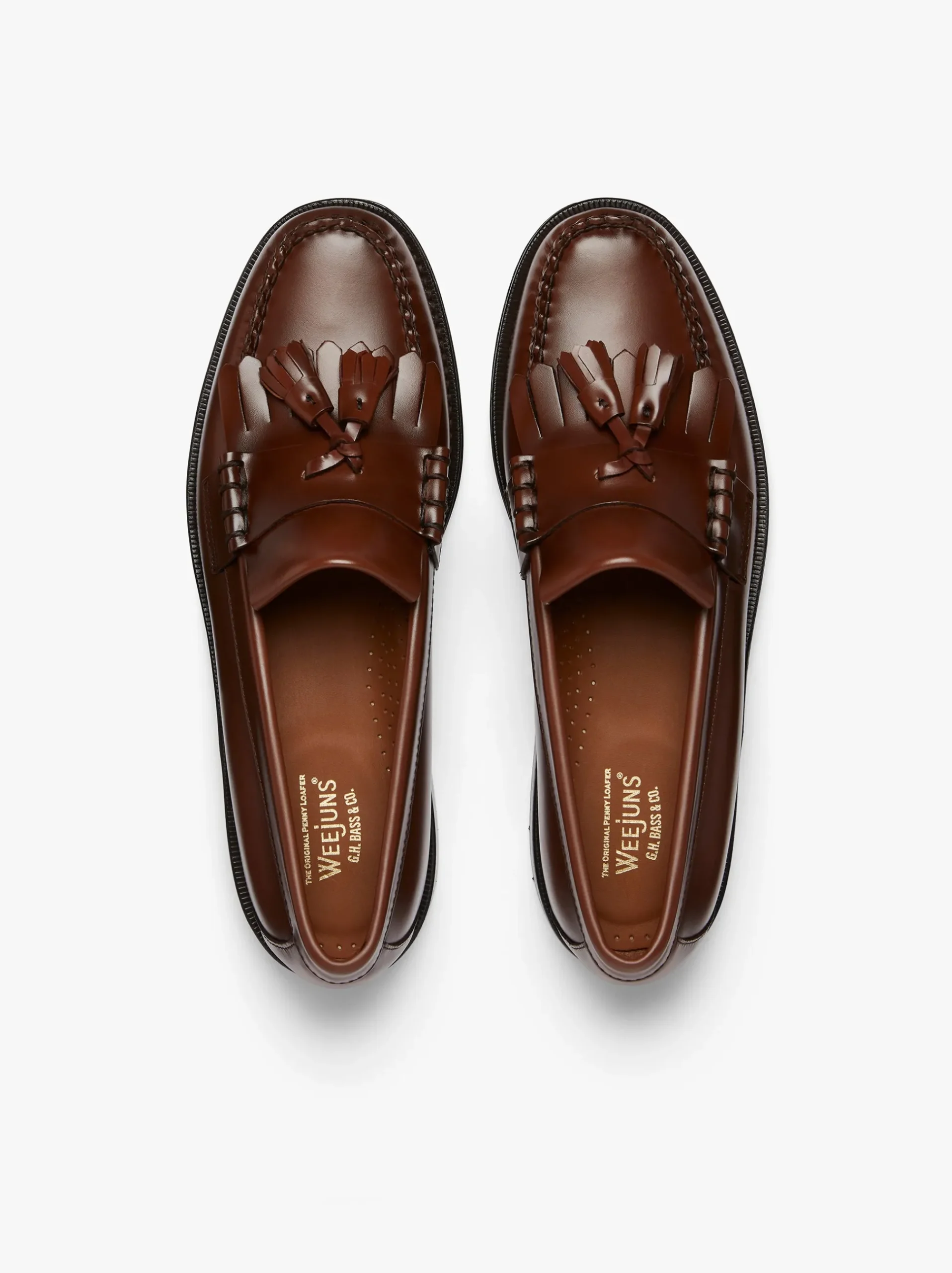 New G.H.BASS Weejuns Layton Kiltie Loafers Leather Brown