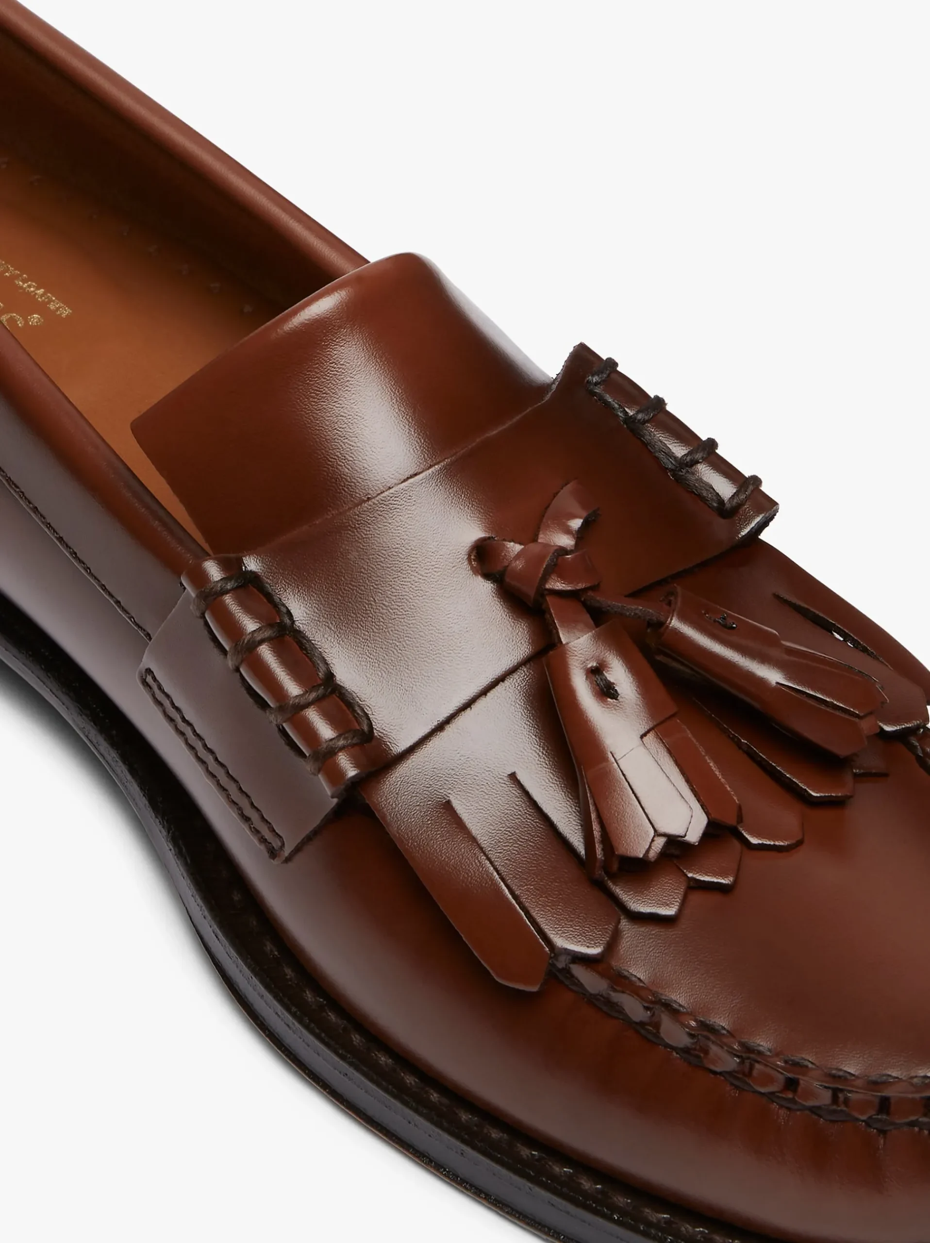 New G.H.BASS Weejuns Layton Kiltie Loafers Leather Brown