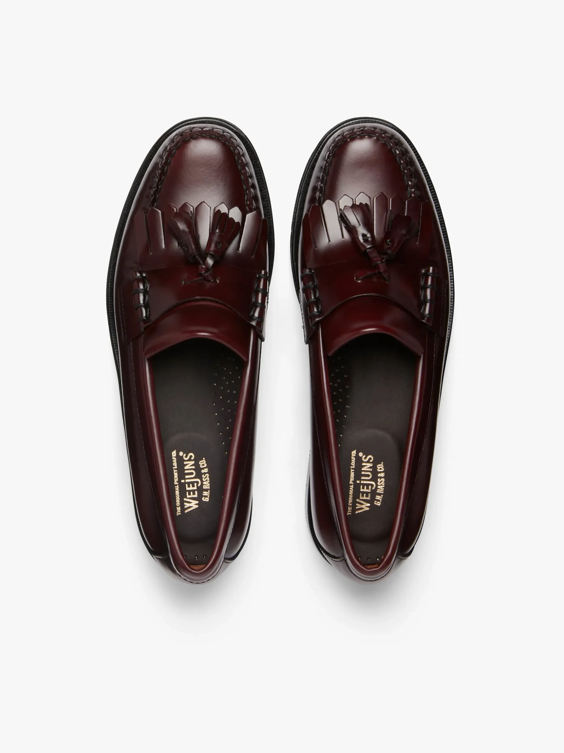 Hot G.H.BASS Weejuns Layton Kiltie Loafers Leather Wine