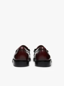 Hot G.H.BASS Weejuns Layton Kiltie Loafers Leather Wine