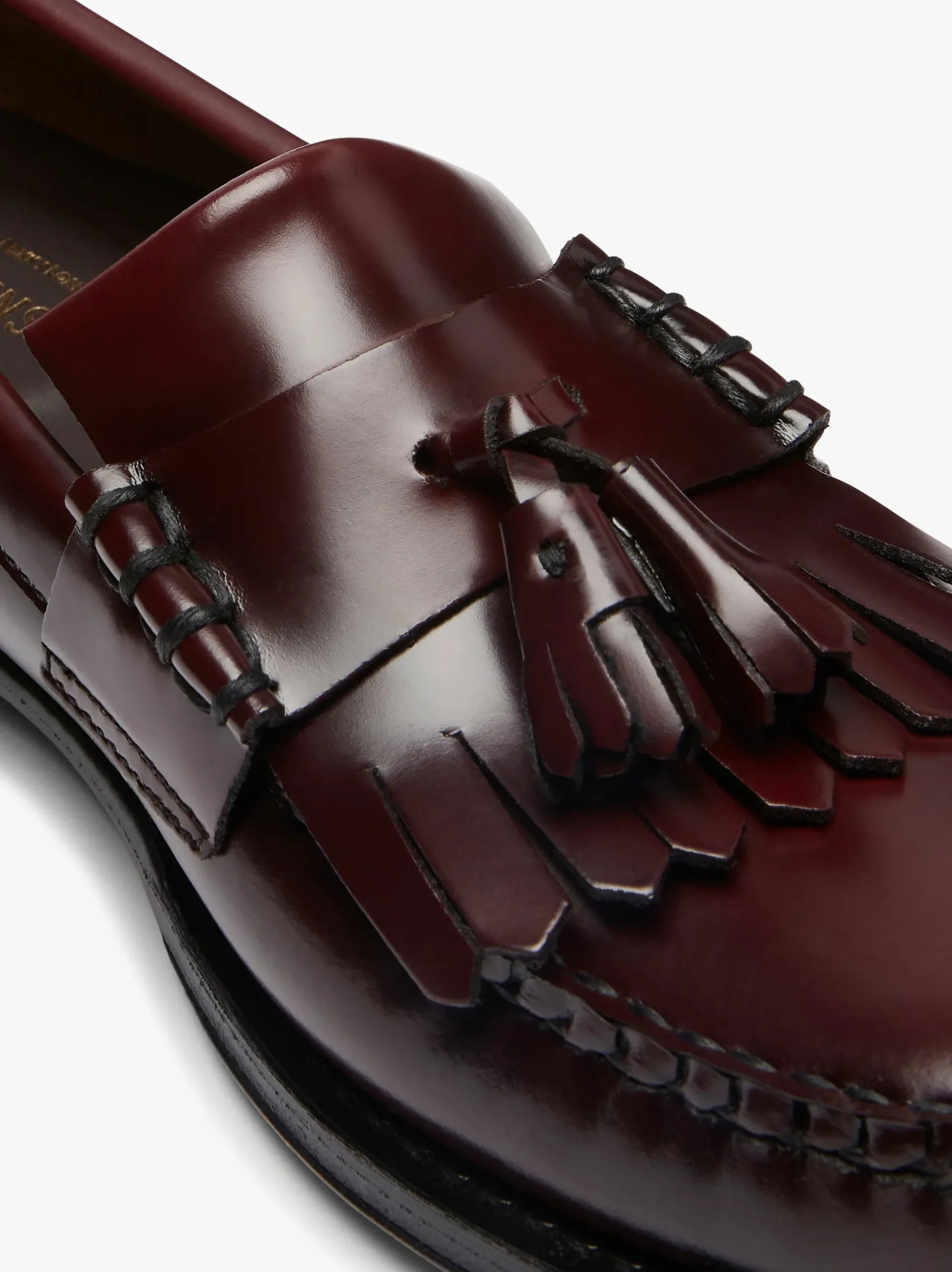 Hot G.H.BASS Weejuns Layton Kiltie Loafers Leather Wine