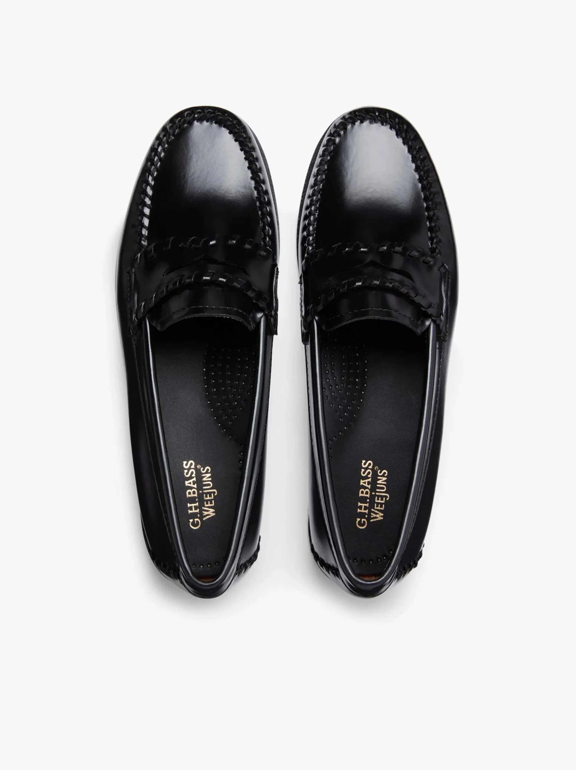 Outlet G.H.BASS Weejuns Lola Whipstitch Loafers Leather Black