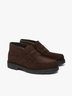 Hot G.H.BASS Weejuns Lug Boots Chocolate Suede