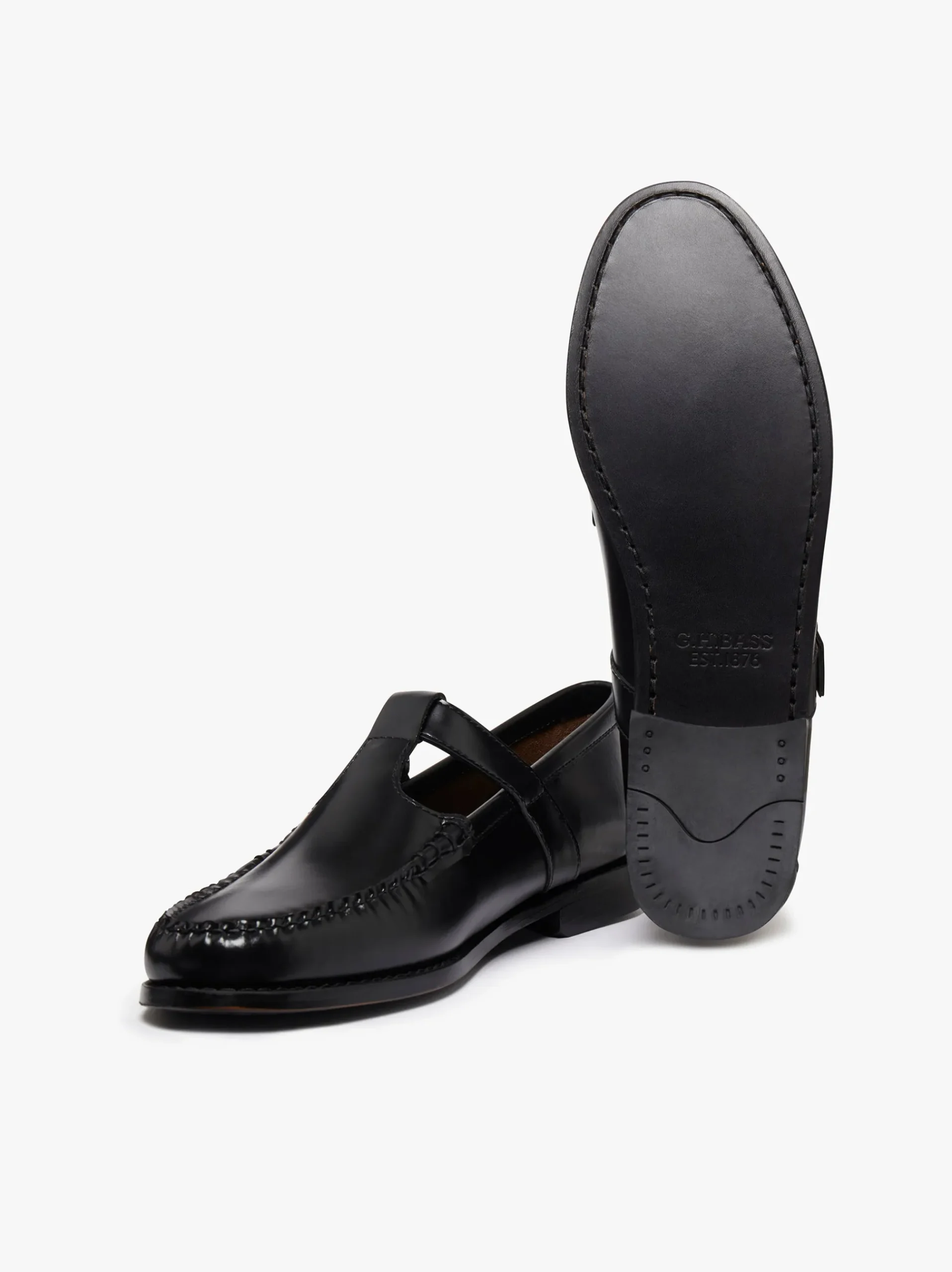 Hot G.H.BASS Weejuns Mary Janes Leather Black