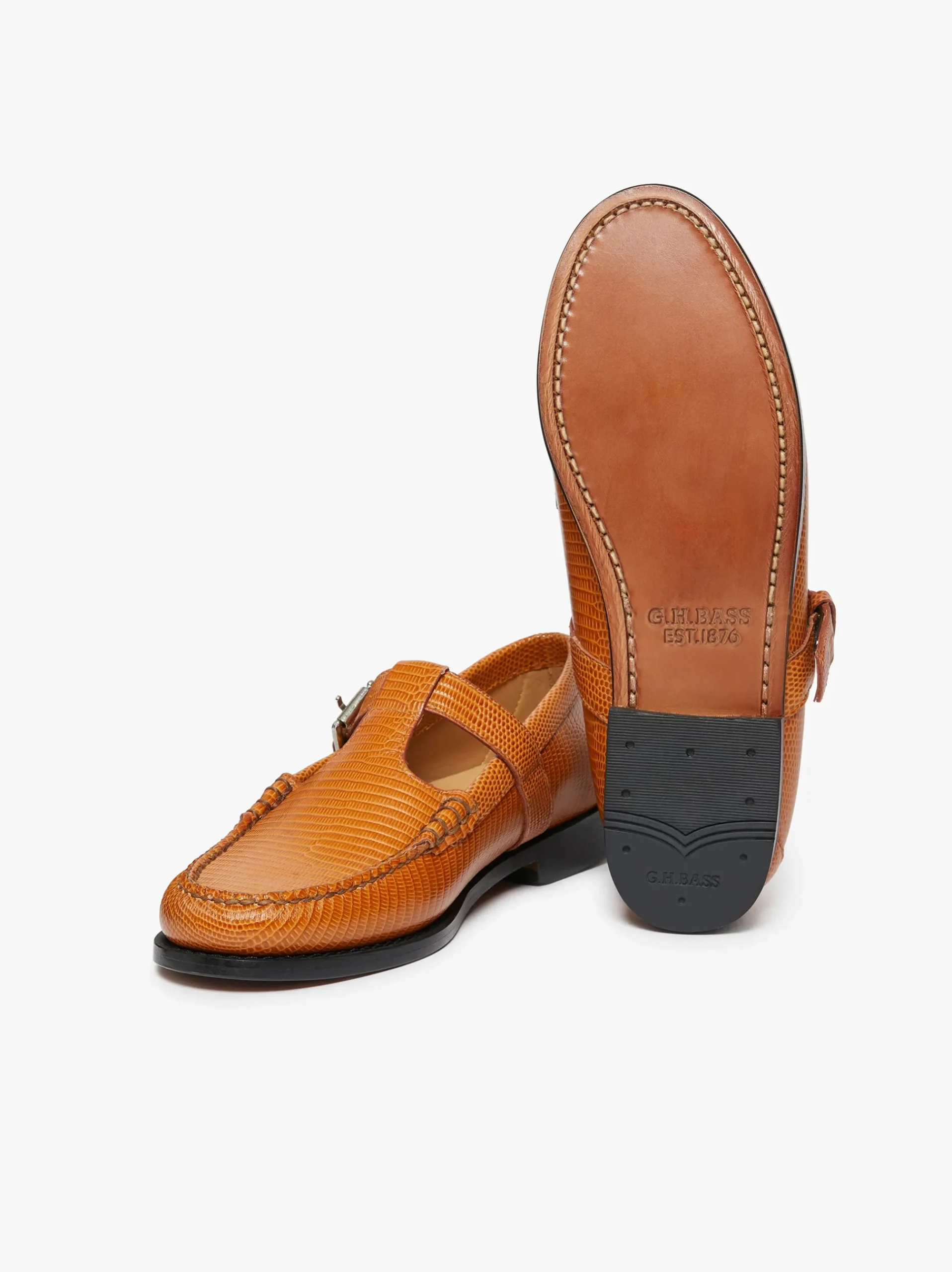 Outlet G.H.BASS Weejuns Mary Janes Leather Whiskey