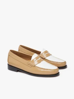 Discount G.H.BASS Weejuns Penny Loafers Beige and white soft leather