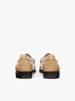 Discount G.H.BASS Weejuns Penny Loafers Beige and white soft leather