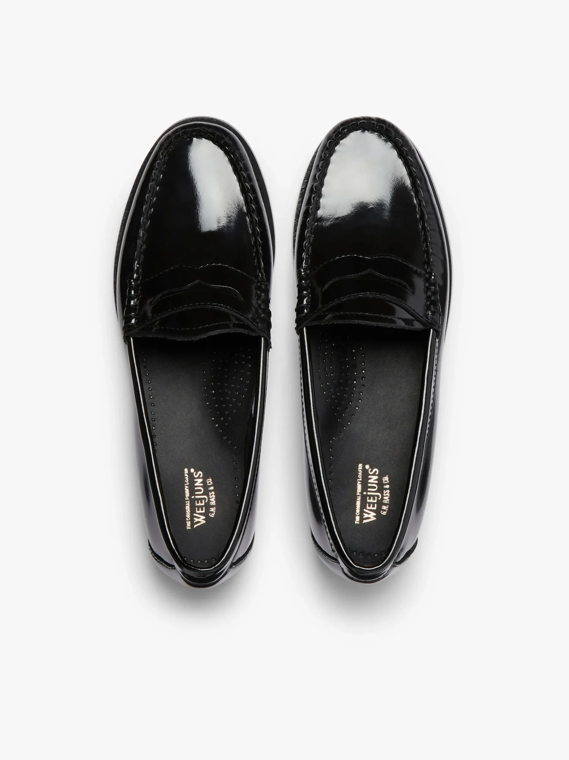 Discount G.H.BASS Weejuns Penny Loafers Patent Leather Black