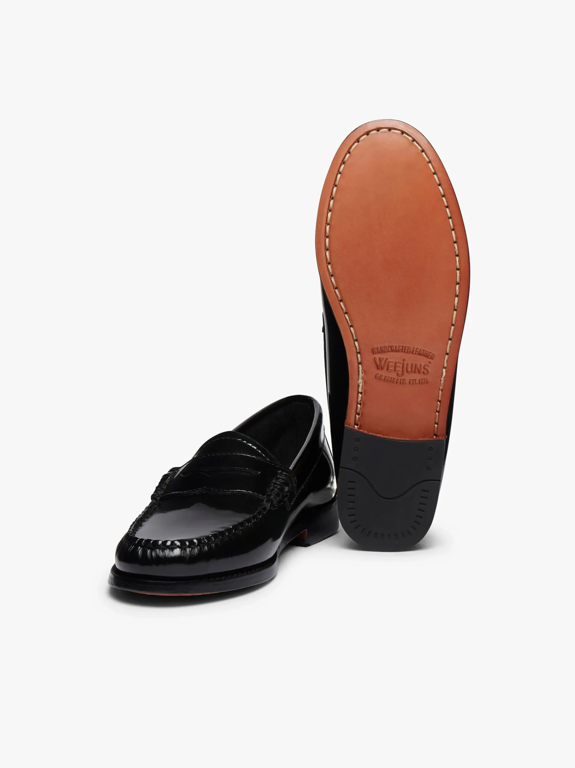 Discount G.H.BASS Weejuns Penny Loafers Patent Leather Black