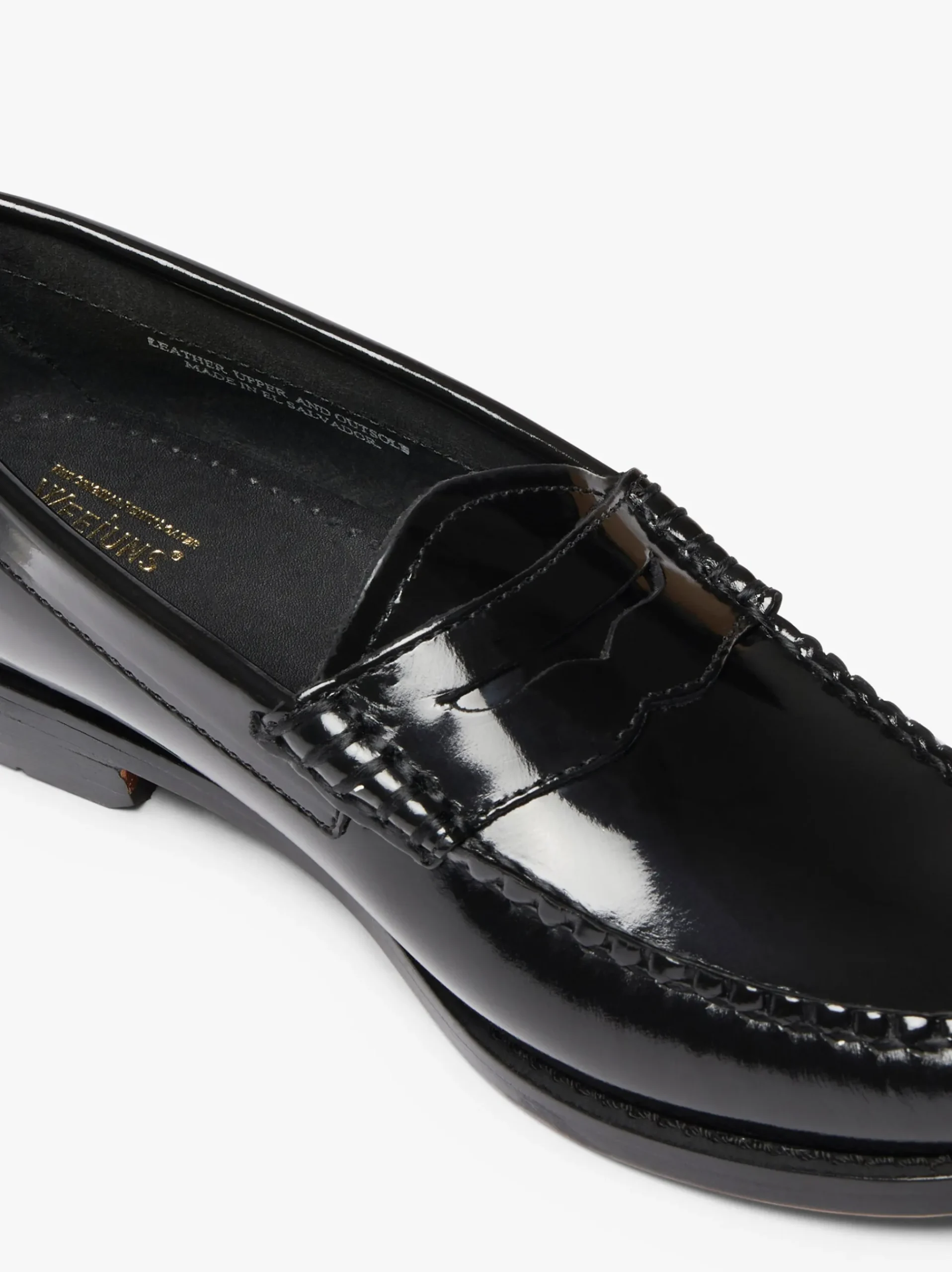 Discount G.H.BASS Weejuns Penny Loafers Patent Leather Black