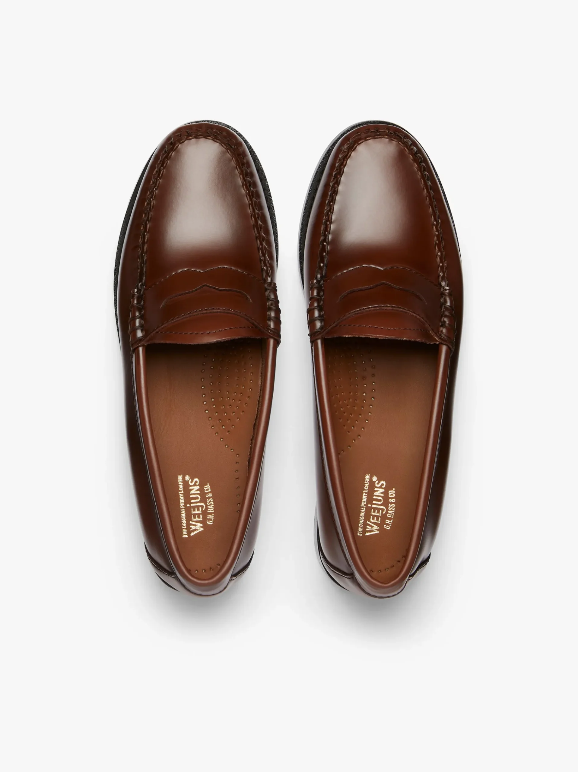 Online G.H.BASS Weejuns Penny Loafers Leather Cognac