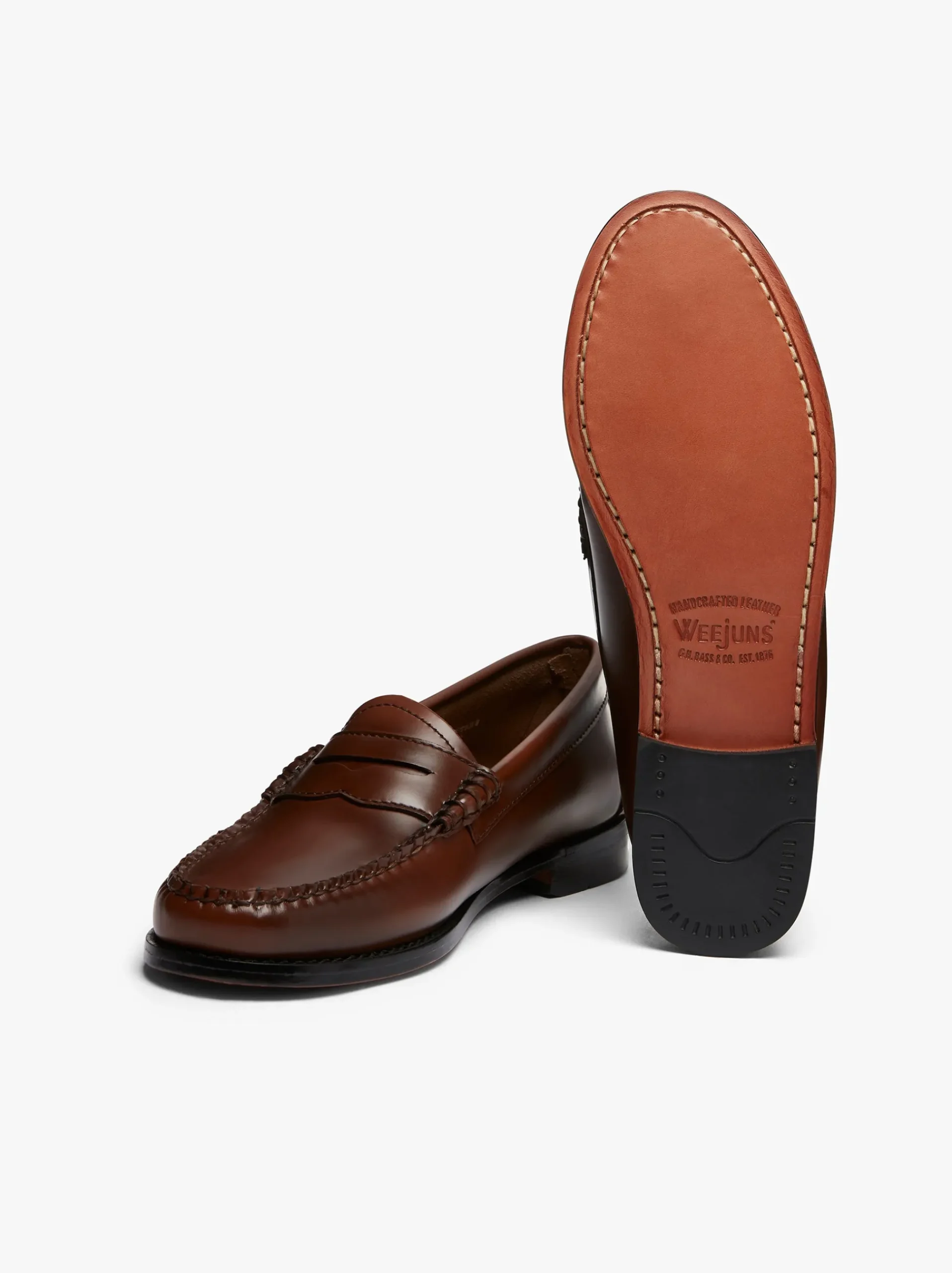 Online G.H.BASS Weejuns Penny Loafers Leather Cognac