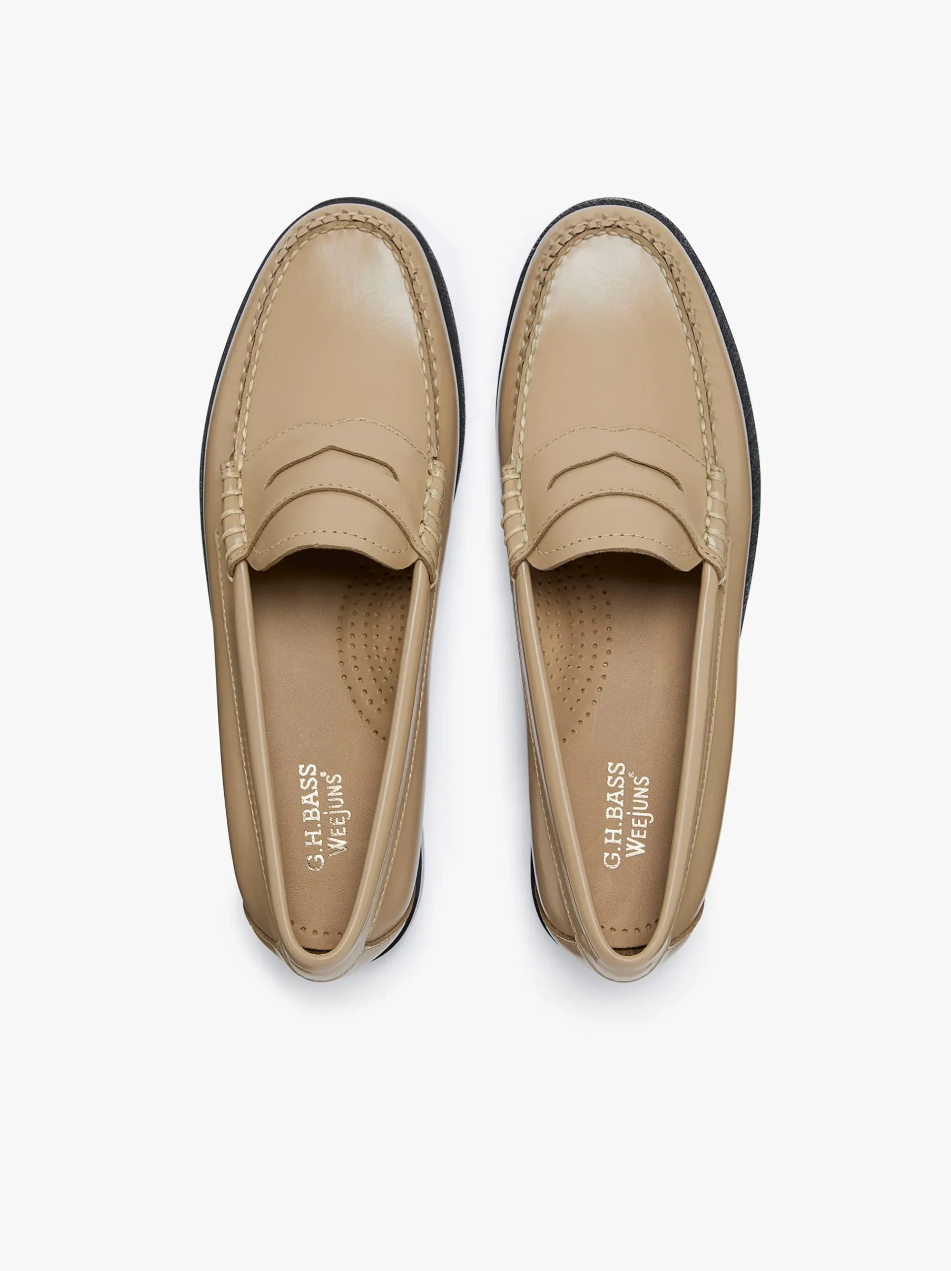 New G.H.BASS Weejuns Penny Loafers Leather Light Tan