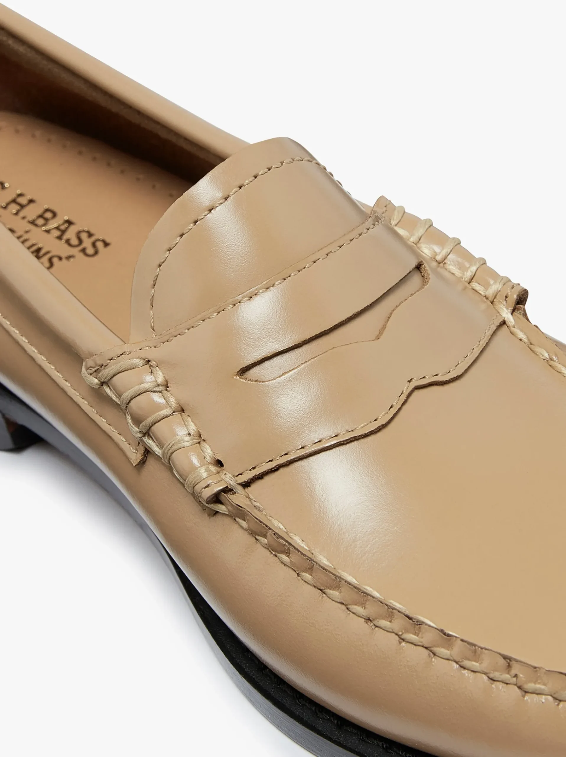 New G.H.BASS Weejuns Penny Loafers Leather Light Tan