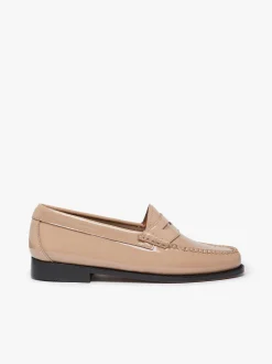 G.H.BASS Weejuns Penny Loafers Patent Leather Light Taupe