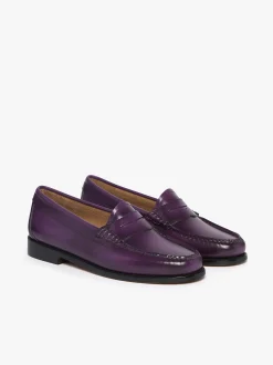 Outlet G.H.BASS Weejuns Penny Loafers Leather Purple