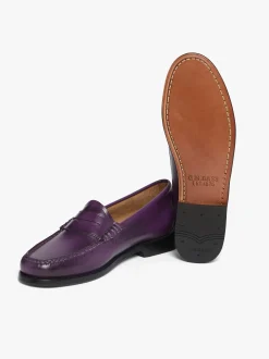 Outlet G.H.BASS Weejuns Penny Loafers Leather Purple