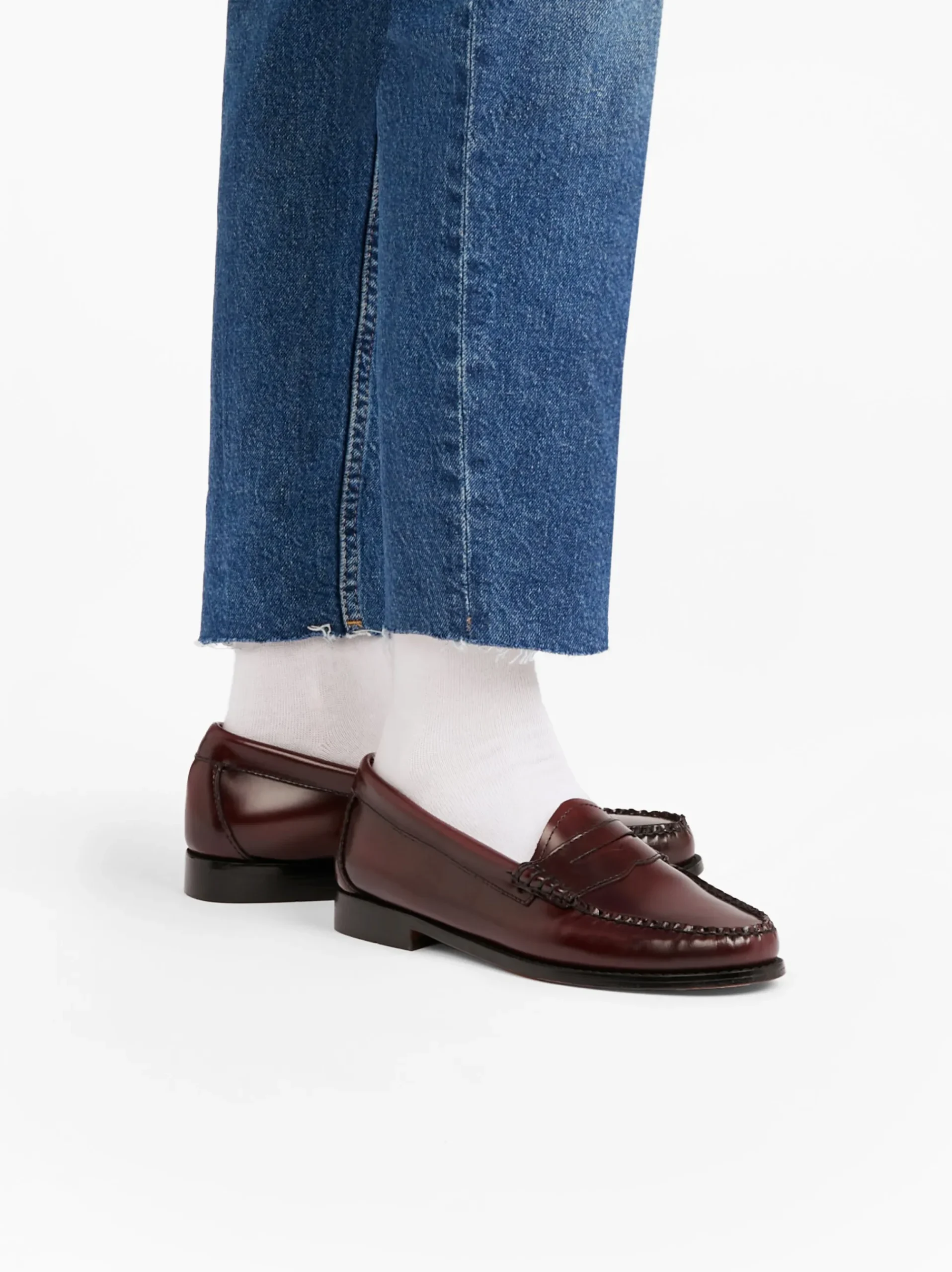 New G.H.BASS Weejuns Penny Loafers Leather Wine