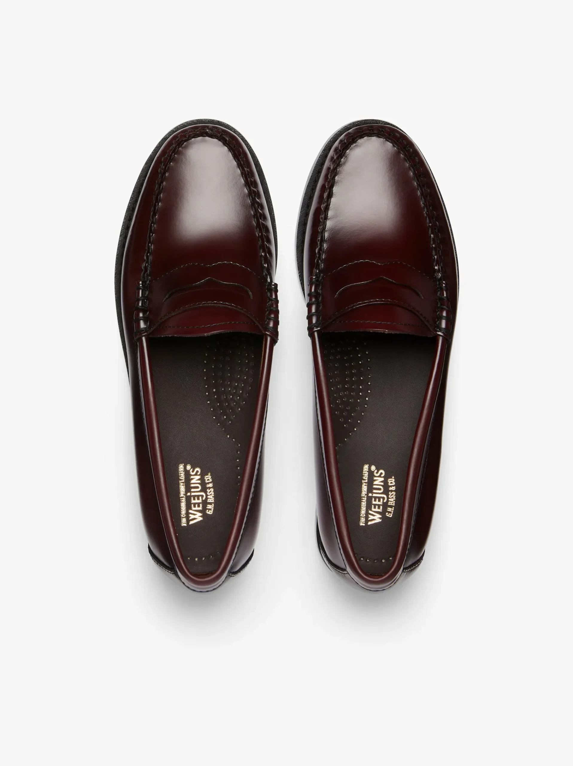 New G.H.BASS Weejuns Penny Loafers Leather Wine