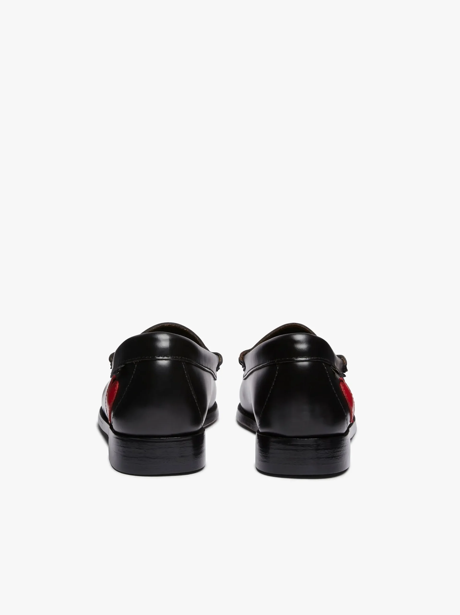 Hot G.H.BASS Weejuns Penny Love Loafers Leather Red & Black